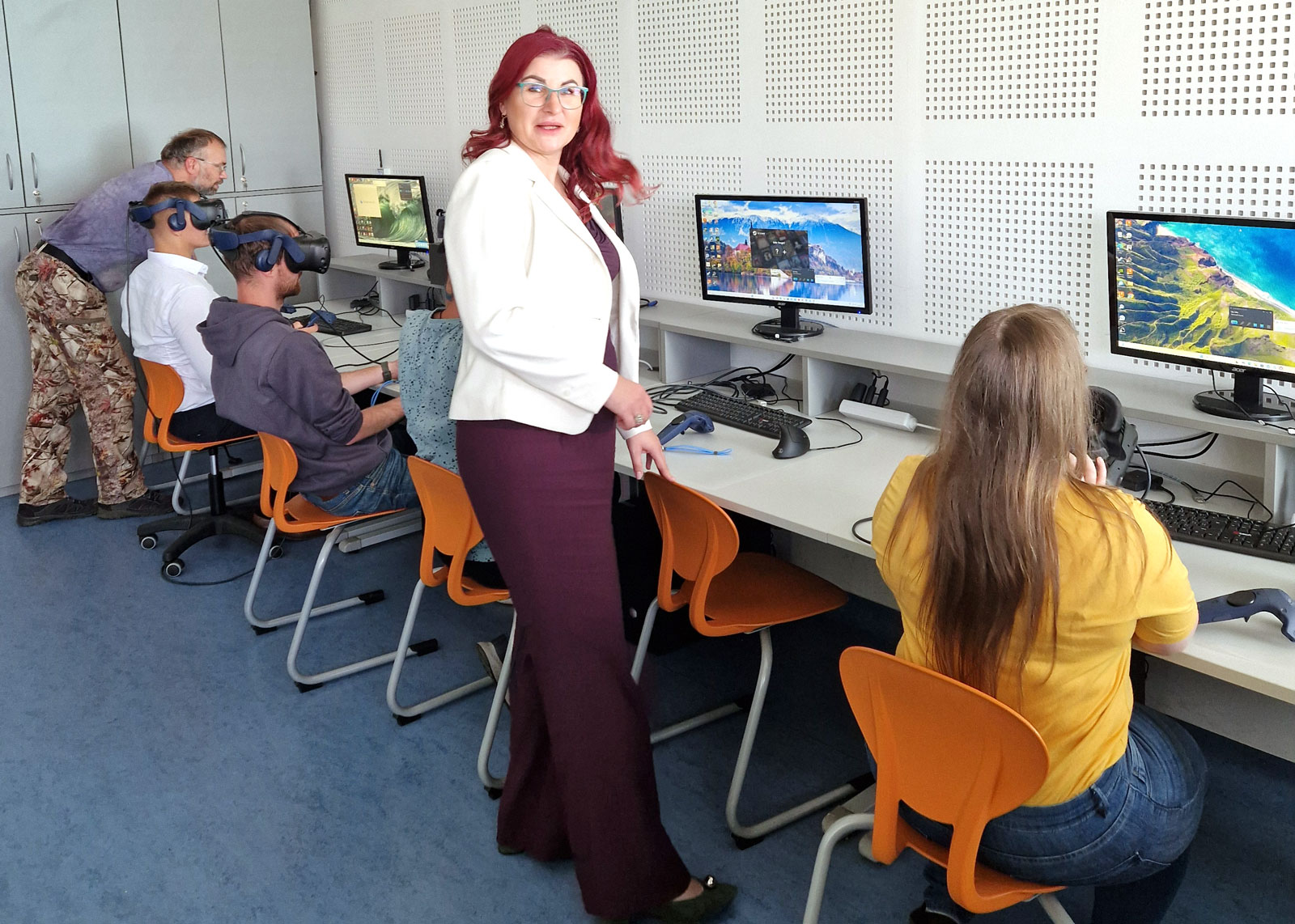 prof Kurowska na zajęciach VR w Ostrawie